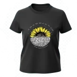 T-shirt negra mujer - girasol
